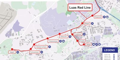 ਡਬ੍ਲਿਨ Luas ਨਕਸ਼ਾ